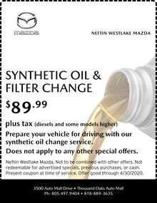 SYNTHETIC OIL & FILTER CHANGE SYNTHETIC OIL & FILTER CHANGE