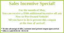 Sales Incentive Special Sales Incentive Special