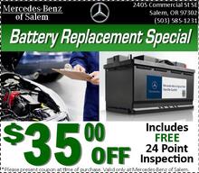 Save $35 Off Genuine Mercedes-Benz Battery Replacement Save $35 Off Genuine Mercedes-Benz Battery Replacement
