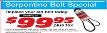 Serpentine Belt Special Serpentine Belt Special