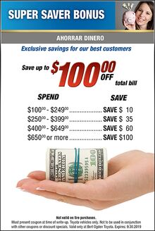 Super Saver Bonus Save up to $100 Super Saver Bonus Save up to $100