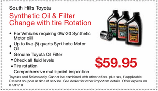 Synthetic 0W-20 Oil Change $59.95 Synthetic 0W-20 Oil Change $59.95
