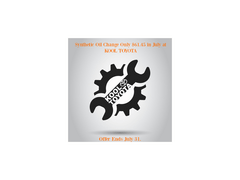 Synthetic Oil Change Special at Kool Toyota in July Synthetic Oil Change Special at Kool Toyota in July