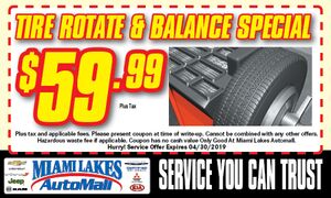 Tire Rotation and Balance Special! Tire Rotation and Balance Special!