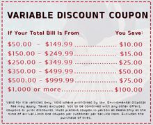 Variable Discount Coupon Variable Discount Coupon