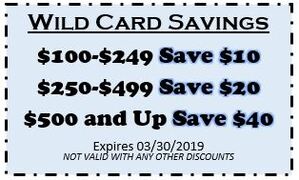 WILD CARD SAVINGS WILD CARD SAVINGS
