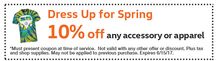 10% off any Accessory or Apparel 10% off any Accessory or Apparel