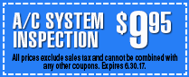 A/C System Inspection $9.95 A/C System Inspection $9.95