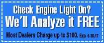 Check Engine Light On? We'll Analyze it FREE Check Engine Light On? We'll Analyze it FREE