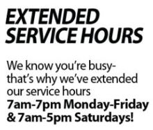Extended Service Hours Extended Service Hours