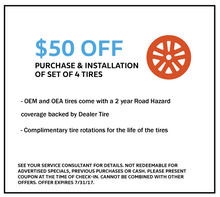 Purchase & Installation of Set of 4 Tires Purchase & Installation of Set of 4 Tires