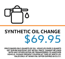Synthetic Oil Change Synthetic Oil Change