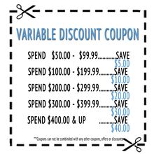 Variable Discount Coupon Variable Discount Coupon