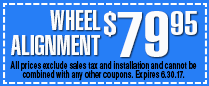 Wheel Alignment $79.95 Wheel Alignment $79.95