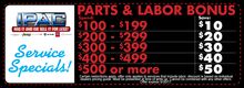 Parts & Labor Bonus Parts & Labor Bonus