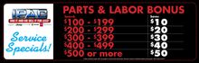 Parts & Labor Bonus Parts & Labor Bonus