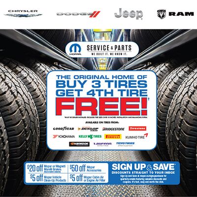 Home of... Buy 3 Tires Get 4th Tire FREE Home of... Buy 3 Tires Get 4th Tire FREE