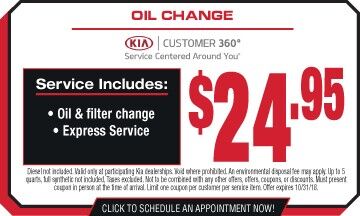 Kia Express Service: $24.95 Oil Change Kia Express Service: $24.95 Oil Change