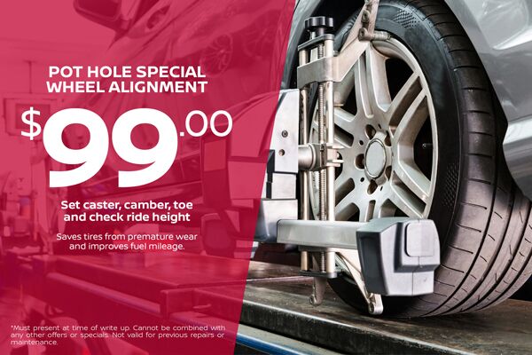 Pot Hole Special Wheel Alignment Pot Hole Special Wheel Alignment