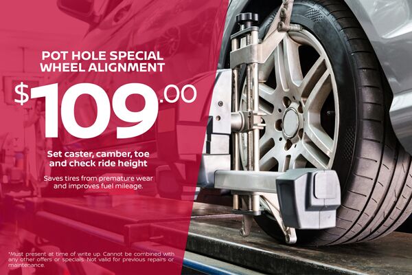 Pot Hole Special Wheel Alignment Pot Hole Special Wheel Alignment