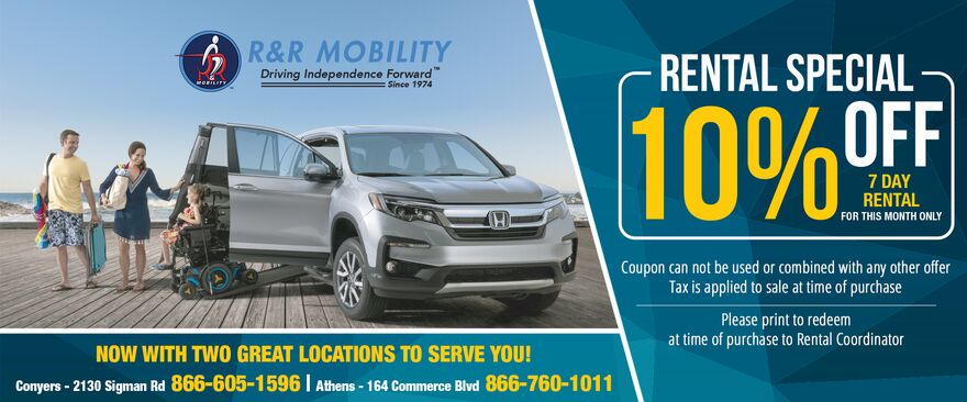 Rental Special 10% Off - 7 Day Rental Rental Special 10% Off - 7 Day Rental