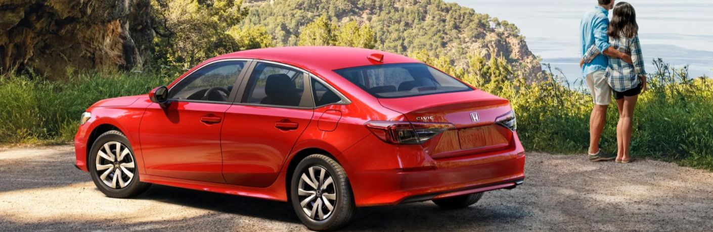 rear and side view of the 2026 Honda Civic Sedan Hybrid