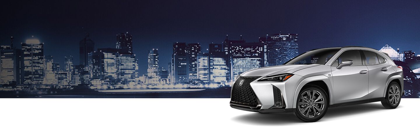 Exterior of the Lexus UX Hybrid F SPORT Design shown in Iridium.