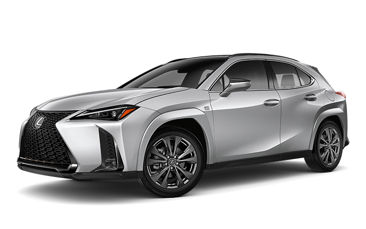 Exterior of the Lexus UX Hybrid F SPORT Design shown in Iridium.