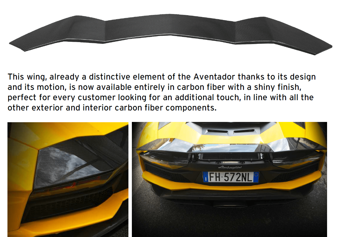 Carbon Fiber Wing for Aventador Carbon Fiber Wing for Aventador