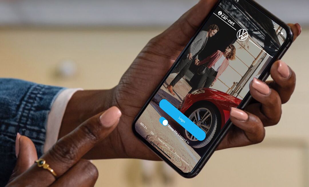 VW Car-Net® app displayed on mobile phone