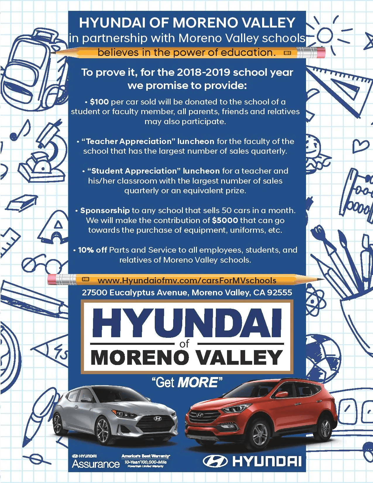 Cars for Moreno Valley Schools Cars for Moreno Valley Schools