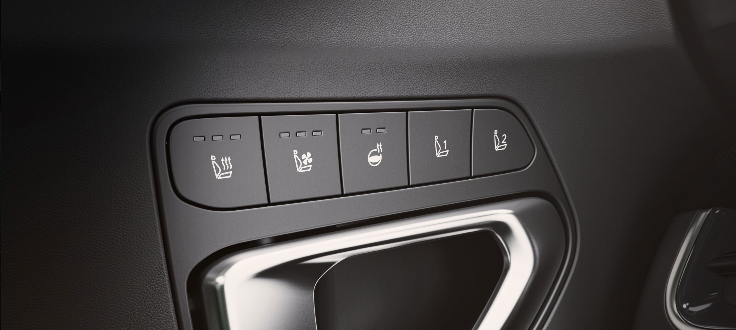 2026 Kia K4 Sedan close up look at the buttons for the heated & ventilated front seats