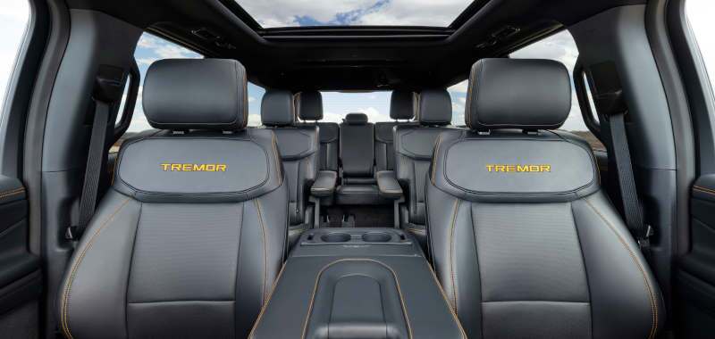 The spacious cabin in the 2025 Ford Expedition Tremor. The spacious cabin in the 2025 Ford Expedition Tremor.