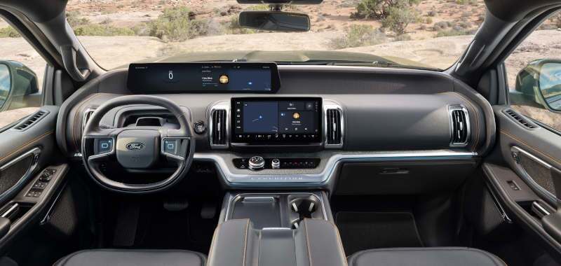 The cockpit, displays, and controls in the 2025 Ford Expedition Tremor. The cockpit, displays, and controls in the 2025 Ford Expedition Tremor.