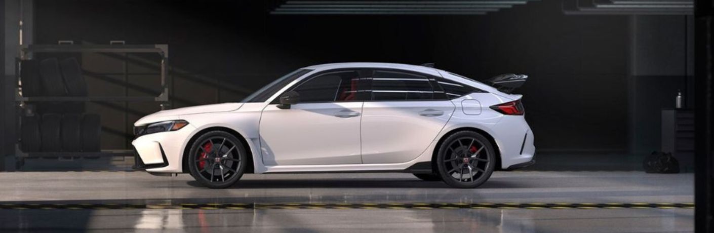 Side view of the 2026 Honda Civic Type R White