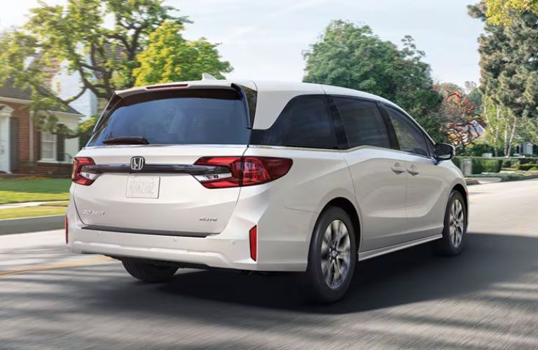Rear view of the 2026 Honda Odyssey White