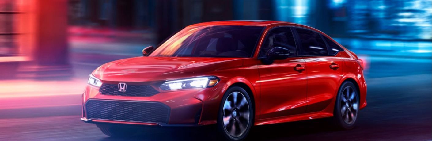 2025 Honda Civic Red on the road