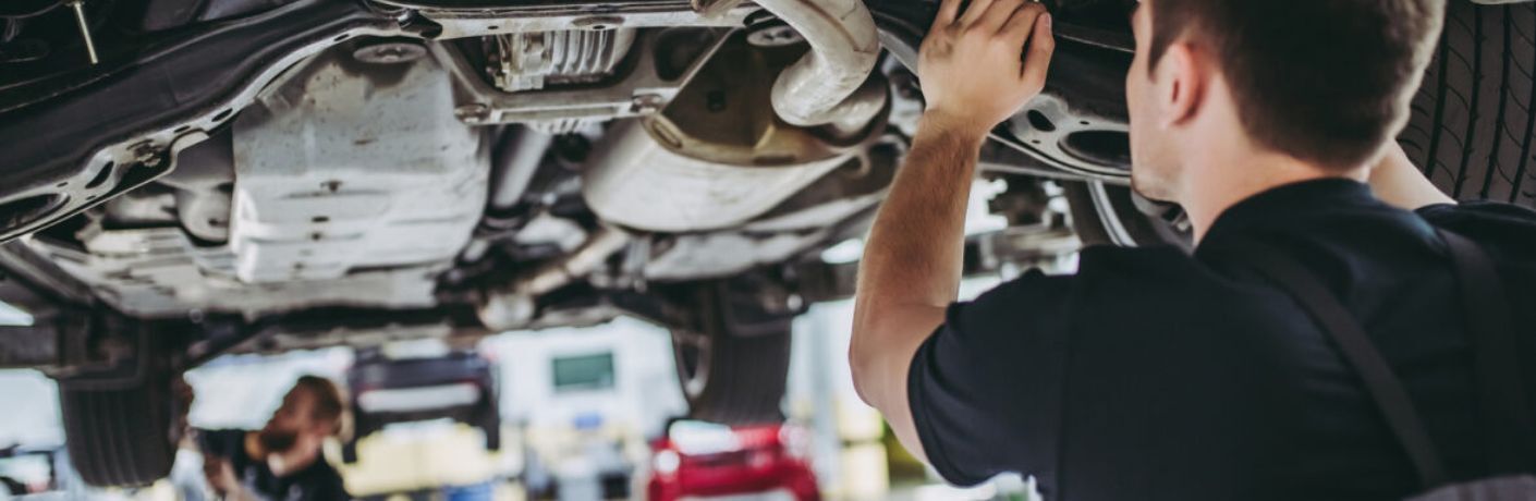 Technician checking the vehicle