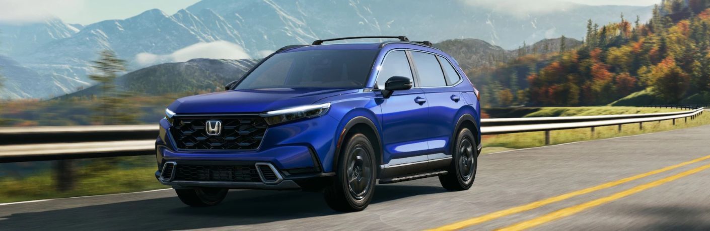 front quarter view of the 2024 Honda CR-V on the road
