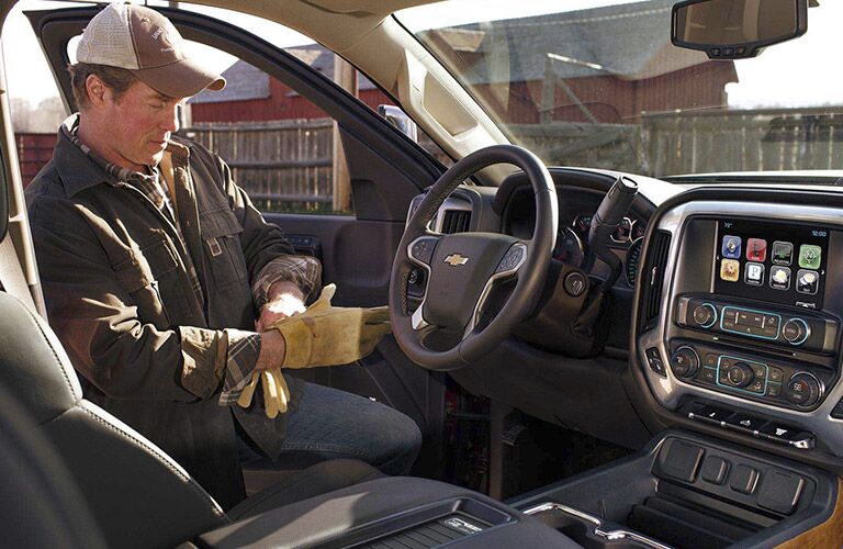 2016 Chevy Silverado 3500HD at the work site dashboard view
