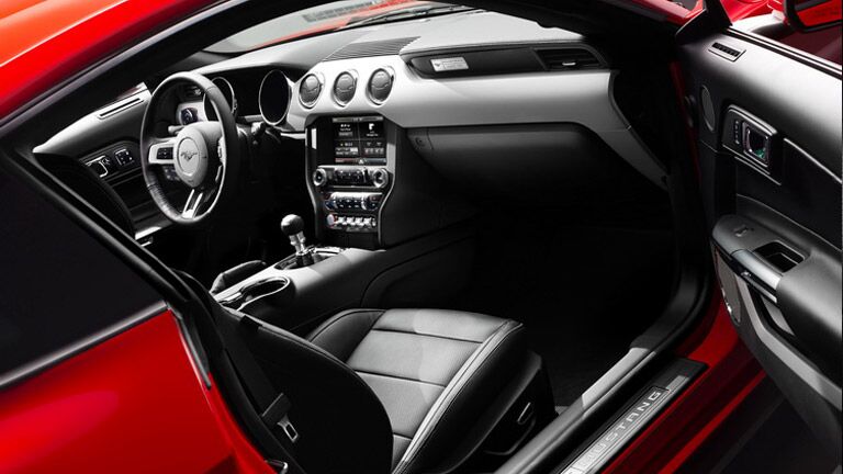 The interior of the 2015 Ford Mustang Athens GA is sleek and sophisticated.