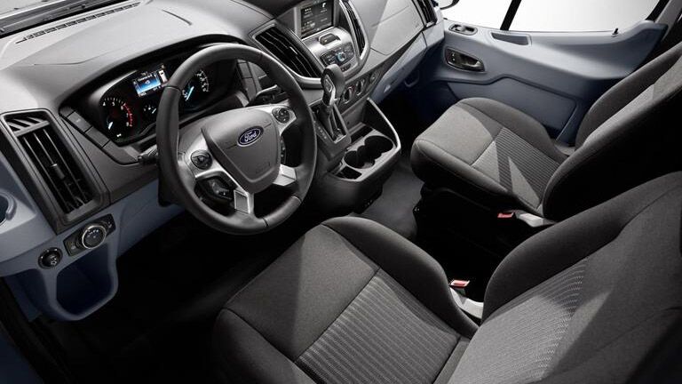 Interior of the 2015 Ford Transit cargo van