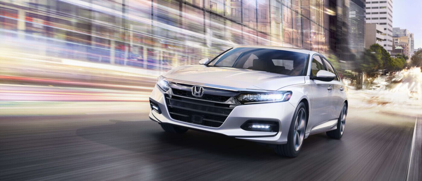 2020 Honda Accord exterior on city street at night