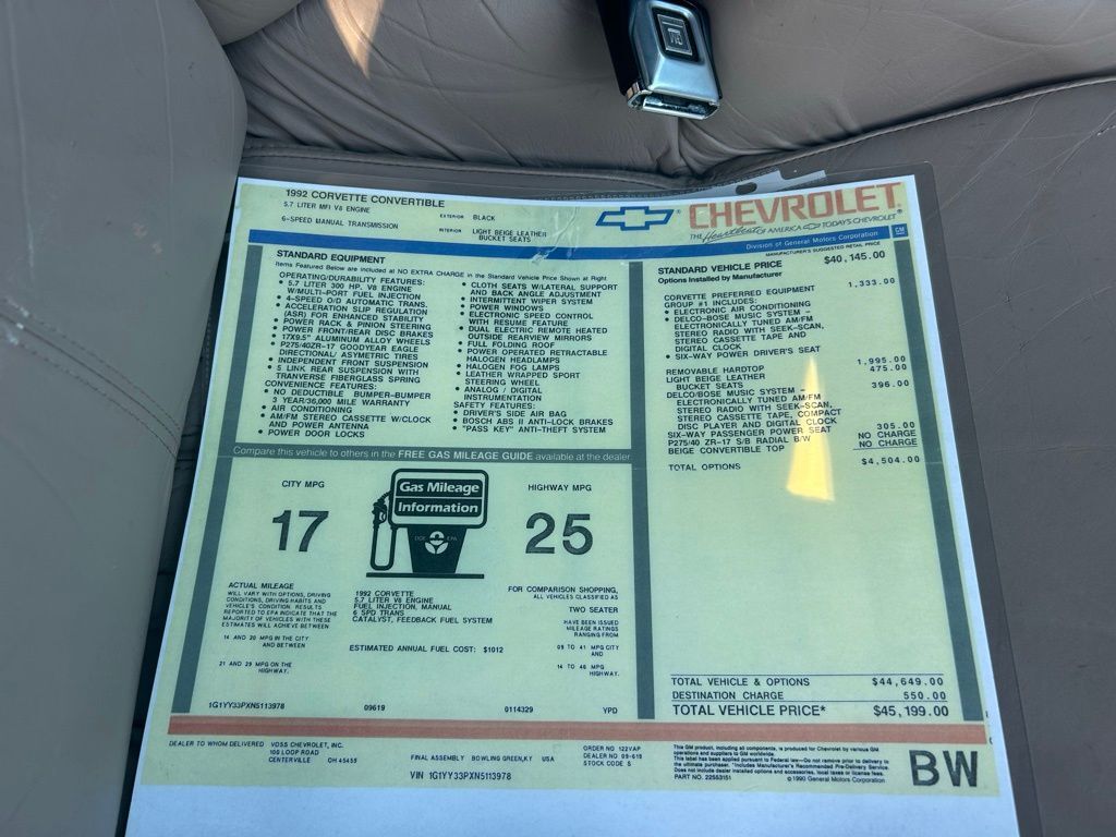 1992 Chevrolet Corvette Base Tampa FL