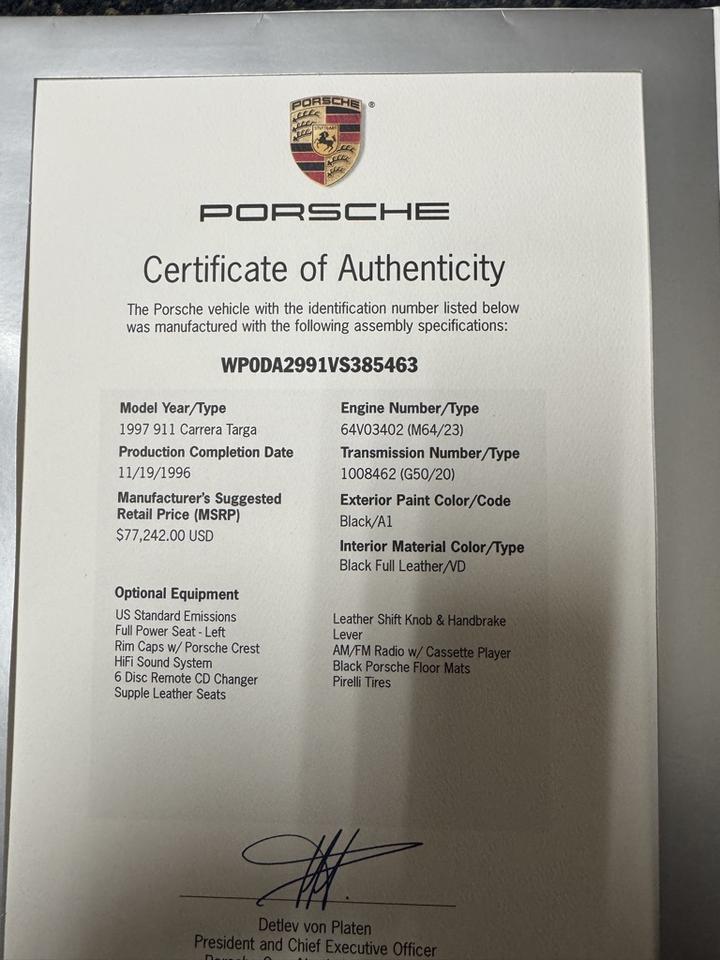 1997 Porsche 911 Targa San Clemente CA