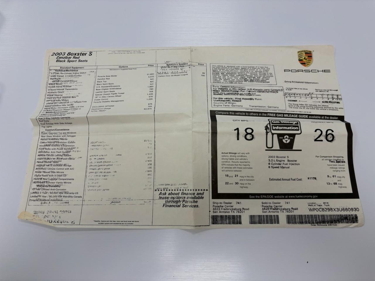 2003 Porsche Boxster S Marietta GA 2003 Porsche Boxster S Marietta GA