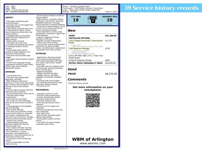 2005 BMW 5 Series 525i Sedan RWD 2005 BMW 5 Series 525i Sedan RWD