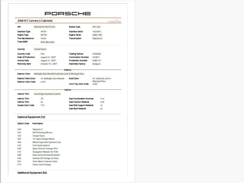 2008 Porsche 911 Carrera S Cabriolet 2008 Porsche 911 Carrera S Cabriolet