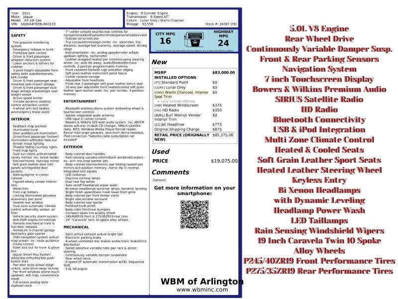 2011 Jaguar XK-Series XK Coupe RWD 2011 Jaguar XK-Series XK Coupe RWD