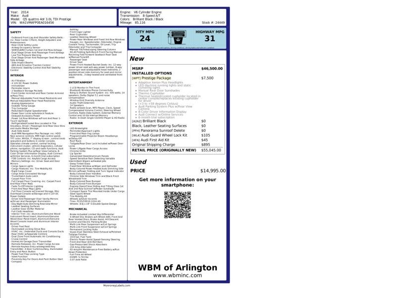 2014 Audi Q5 3.0 TDI quattro Prestige 2014 Audi Q5 3.0 TDI quattro Prestige